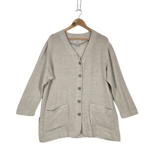 Vtg Campagnie Internationale Express Jacket Linen Blend Pockets Button Front | M